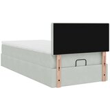 vidaXL Otomanski posteljni okvir z vzmetnico siv 100x200 cm žamet | Shoptok.si