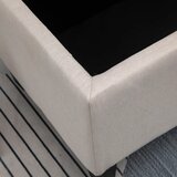  Tapecirana klupa za odlaganje izgled lana drvene noge 100x40x44 cm krem bijela | shoptok.hr