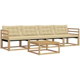  Set vanjskih sofa 5 pcs Bijela i bež 79 x 79 x 37 cm | shoptok.hr