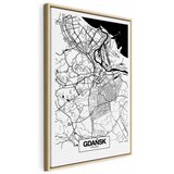  Slika - City Plan: Gdansk (1 Part) Vertical 80x120 U prirodnom drvenom okviru | shoptok.hr