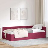  Kutni okvir kreveta Vinska crvena 90 cm x 190 cm Baršun | shoptok.hr