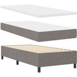 vidaXL Postelja z box springom z vzmetnico Taupe Enojna Tkanina, (22080999) | Shoptok.si