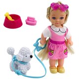 Mini Doll Set with a Dog on a Leash, Bowl with a Bone | shoptok.hr