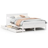 Maison Chic Posteljni Okvir - Dvoposteljna postelja brez vzmetnice bel 135x190 cm trdna borovina, (22082284) | Shoptok.si