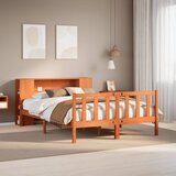 vidaXL Knjižna postelja brez vzmetnice vošč. rjava 150x200cm trden les | Shoptok.si