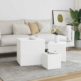  Pomoćni stolići 3 kom. Bijelo inženjersko drvo | shoptok.hr