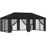 Paviljon s bočnim stranama 6 x 3 m Crna Poliester i čelik 190 | shoptok.hr