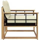  Set vanjskih sofa Čvrsto drvo akacije i Textilene Bijela i krem | shoptok.hr