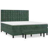 vidaXL Box spring postelja z vzmetnico temno zelena 180x200 cm žamet, (20899829) | Shoptok.si