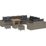  Set vrtne sofe od 13 dijelova s jastučićima siva poli ratan akacija | shoptok.hr