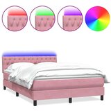  Box spring postelja z vzmetnico roza 140x210 cm žamet, (22011228) | Shoptok.si
