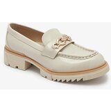 Resti Beige lacquered women's moccasins with chain Sotella - Footwear | ePonuda.com