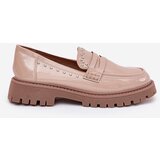 Boto Ladies Patent Moccasins With Decoration Beige Nallae | ePonuda.com