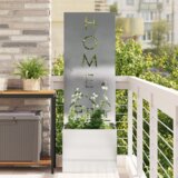 vidaXL Vrtno korito z dekorativno ploščo Srebrna 50 x 140 cm | Shoptok.si