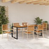  Set za blagovanje u vrtu 7 kom Bež poli ratan akacija | shoptok.hr