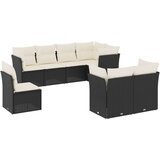  8-dijelni set vrtnih sofa od poliratana s jastucima crni | shoptok.hr