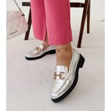 Gemre Silver moccasins with rhinestones Aleyna | Shoptok.si