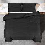  Set posteljine za poplun crni 200x200 cm pamučni | shoptok.hr
