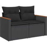  7-dijelni set vrtnih sofa od poliratana s jastucima crni Crna 62 x 62 x 69 cm | shoptok.hr