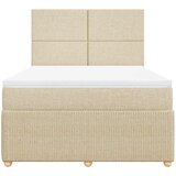  Krevet s oprugama i madracem krem 140 x 190 cm od tkanine | shoptok.hr