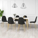 Maison Chic Jedilni stoli - Vzorci stoli 6 kosov črn žamet A1100, (22031875) | Shoptok.si