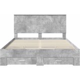  Krevetna konstrukcija s ladicama Betonski sivi 150 x 200 cm | shoptok.hr