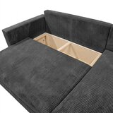 P & B KOTNA SEDEŽNA GARNITURA, rebrasti žamet temno siva | Shoptok.si
