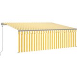 Maison Chic Avtomatsko zložljiva tenda - Senčniki s senčilom 4x3 m rumena in bela, (22039623) | Shoptok.si
