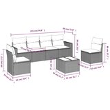  7-dijelni set vrtnih sofa od poliratana s jastucima bež | shoptok.hr
