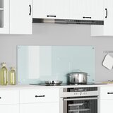 vidaXL Kuhinjska backsplash Bela Kaljeno steklo 120 x 50 x 0.6 cm | Shoptok.si