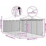  kavez za pse s krovom srebrni 3 x 7,5 x 2,5 m čelični | Eponuda.ba