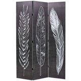 vidaXL Sklopiva sobna pregrada s uzorkom pera 120 x 170 cm crno-bijela | shoptok.hr