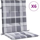  Jastuci za vrtne stolice 6 kom sivi karirani 100x50x3cm tkanine | Eponuda.com