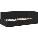  Kutni okvir kreveta s uzglavljem Crna 100 cm x 200 cm Baršun | shoptok.hr