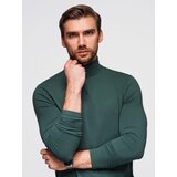 Ombre Men's plain turtleneck longsleeve - dark green | ePonuda.com
