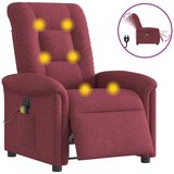 vidaXL Električni masažni naslonjač od tkanine crvena boja vina | shoptok.hr