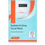 Beauty Formulas Clear Skin Radiate & Glow posvetlitvena maska za obraz za obnovo kože 1 kos