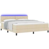  Postelja z vzmetnico z vzmetnico krema 180 x 200 cm blago, (5000127323) | Shoptok.si
