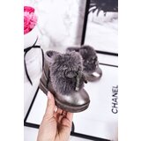 Kesi Children's Snow Boots Insulated With Fur Dark Grey Aurora | Shoptok.si