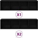  Polica 3 pcs Crni hrast 36 x 30 x 143 cm Konstruirano drvo | shoptok.hr