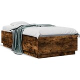 vidaXL Posteljni okvir dimljeni hrast 90x190 cm inženirski les | Shoptok.si