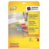 Avery Zweckform Odstranljive rdeče etikete 38,1 x 21,2 mm | Shoptok.si