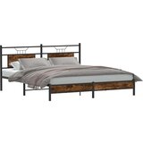  Posteljni okvir brez vzmetnice hrast 183x213 cm inženirski les, (21791872) | Shoptok.si