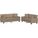  2-dijelni set sofa s jastucima boja cappuccina od umjetne kože | shoptok.hr