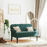 vidaXL Klop z naslonjalom temno zelena 119,5x64,5x75 cm žamet | Shoptok.si