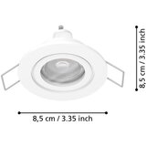 Eglo 902247 - LED kupatilska ugradna spot svetiljka BARRANCO 1xGU10/4,5W/230V IP44 bela | Eponuda.com