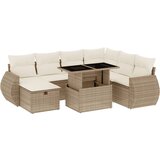Maison Chic Seti vrtnega pohištva - Vrtna garnitura - Vrtni pohištvo set 8-delna z blazinami bež poli ratan, (21800222) | Shoptok.si