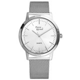 Pierre Ricaud Muški quartz beli srebrni elegantni ručni sat sa srebrnim pancir kaišem ( p91091.5113q/t ) | ePonuda.com