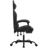  Igraća stolica od umjetne kože s osloncem za noge Crna i siva | shoptok.hr