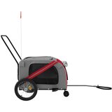 Prikolica za bicikl za ljubimce crveno-siva tkanina i željezo | shoptok.hr